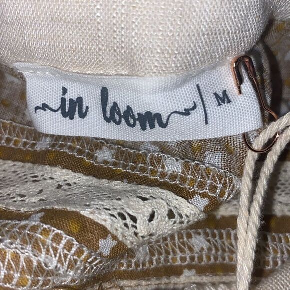 In Loom Wm’s Sz Med Ivory Soft Knit Contrast Handkerchief Henley Shirt Top - Picture 7 of 8